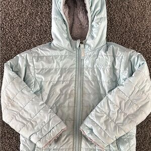 The North Face Reversible Mossbud Ice Blue Puffer Jacket